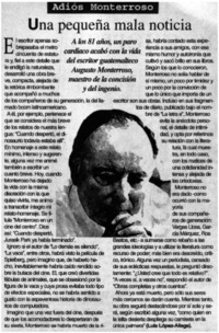 Una pequeña mala noticia