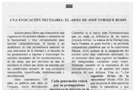 Una evocación necesaria: el Ariel de José Enrique Rodó