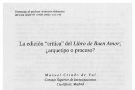 La edición "crítica" del libro buen alor, ¿arquetipo o proceso?.
