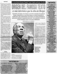 Origen del famoso texto es más laberíntico que la obra de Borges
