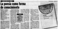 La poesía como forma de conocimiento