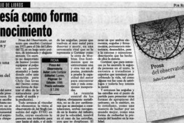 La poesía como forma de conocimiento