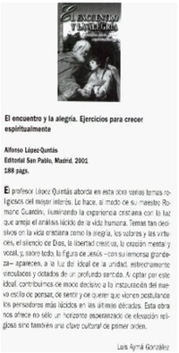El encuentro y la alegría : ejercicios para crecer espiritualmente