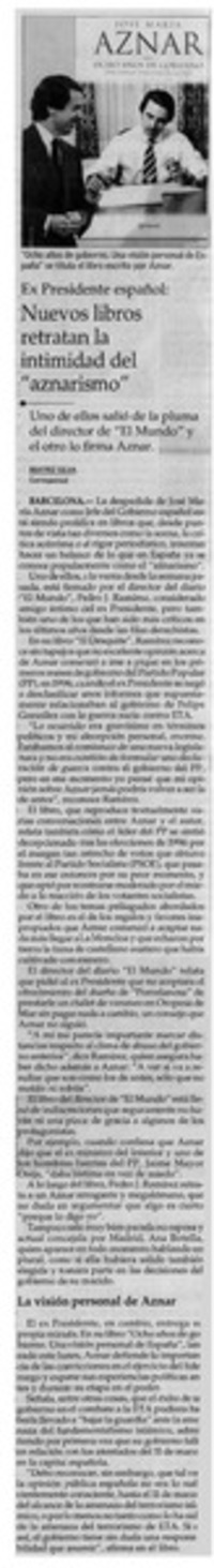 Nuevos libros retratan la intimidad del "aznarismo"