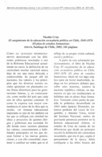 El surgimiento de la educación secundaria pública en Chile, 1843-1876 : el plan de estudios humanista
