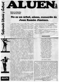 No es un árbol, añoso, recuerdo de Juan Ramón Jiménez