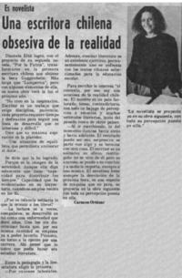 Una escritora chilena obsesiva de la realidad
