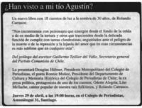 Han visto a mi tío Agustín?.