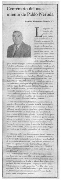 Centenario del nacimiento de Pablo Neruda