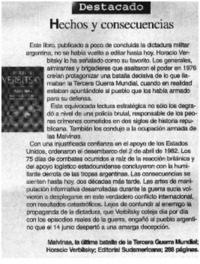 Hechos y consecuencias.