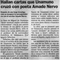 Hallan cartas que Unamuno cruzó con poeta Amado Nervo
