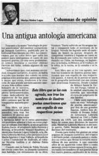 Una antigua antología americana