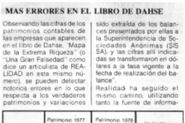 Mas errores en el libro de Dahse.