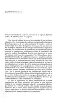 Aspectos inusuales de los sagrado