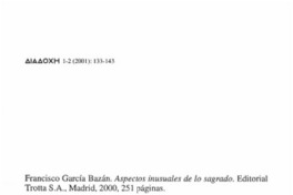 Aspectos inusuales de los sagrado