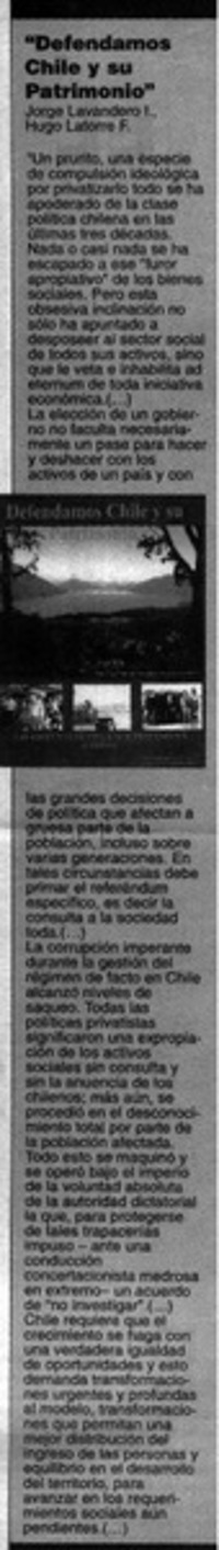 "Defendamos Chile y su Patrimonio"