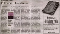 Cultura sin hermetismo