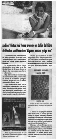 Andina Yubitza Saá Torres presentó en Salón del Libro de Gunebra su última obra: "algunas poesías y algo más".