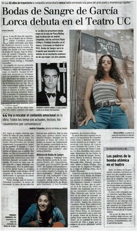 Bodas de Sangre de García Lorca debuta en el Teatro UC