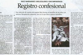 Doce Narradores anglosajones contemporáneos "Registro Confesional"