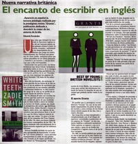 El encanto de escribir en inglés Nueva narrativa británica
