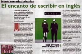 El encanto de escribir en inglés Nueva narrativa británica