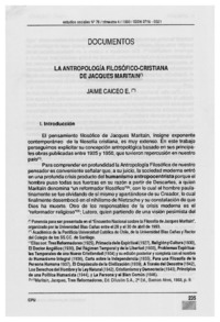 La antropología filosófico-cristiana de Jacques Maritain