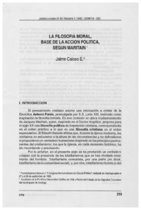 La filosofía moral, base de la acción política, según Maritain