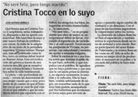 Cristina Tocco en los suyo
