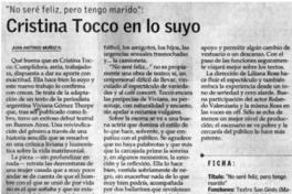 Cristina Tocco en los suyo