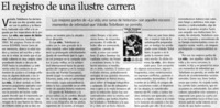 El Registro de una ilustre carrera