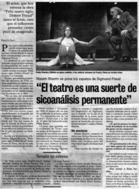 "El Teatro es una suerte de sicoanálisis permanente"