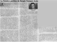 La palabra poética de Sergio Venegas Aedo