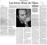 Las Letras tibias de Djian