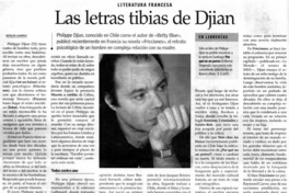 Las Letras tibias de Djian