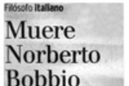 Muere Norberto Bobbio