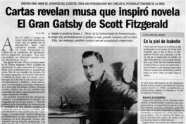 Cartas revelan musa que inspiró novela El Gran Gatsby de Scott Fitzgerald