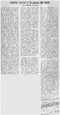 Alberto Carrizo y la poesía del norte