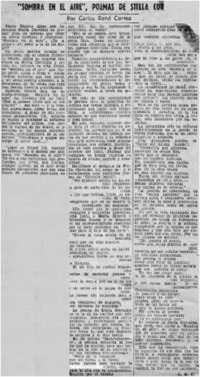 Sombra en el aire", poemas de Stella Corvalán