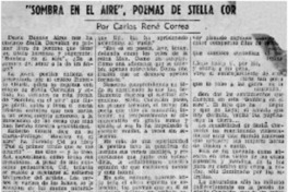 Sombra en el aire", poemas de Stella Corvalán
