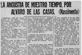 La angustia de nuestro tiempo, por Alvaro de las Casas