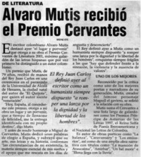 Alvaro Mutis recibió el Premio Cervantes.