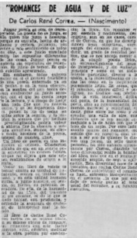 Romances de agua y de luz".