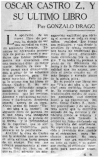 Oscar Castro Z., y su último libro