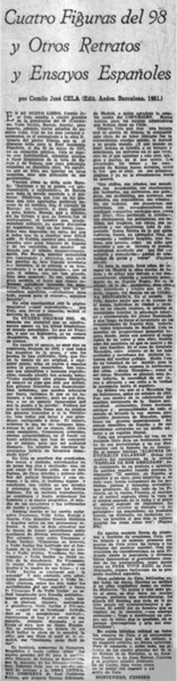 Cuatro figuras del 98 y otros retratos y ensayos españoles