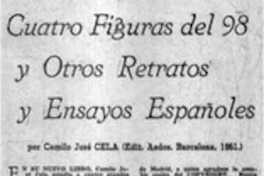 Cuatro figuras del 98 y otros retratos y ensayos españoles