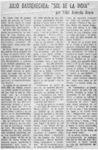 Julio Barrenechea, "Sol de la India"