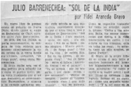 Julio Barrenechea, "Sol de la India"