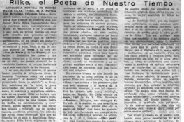 Rilke, el poeta de nuestro tiempo