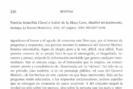 Matthei mi testimonio